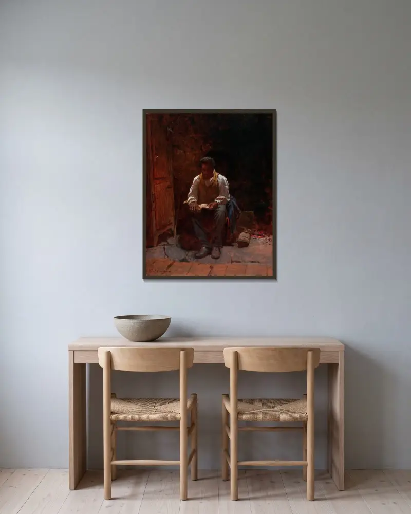 Herren är min herde av Eastman Johnson inramad på en vägg