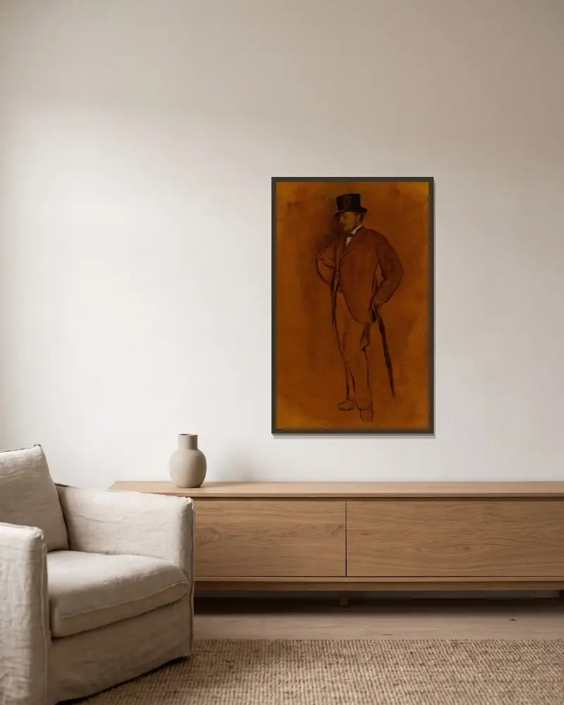 Achille De Gas von Edgar Degas gerahmt an einer Wand