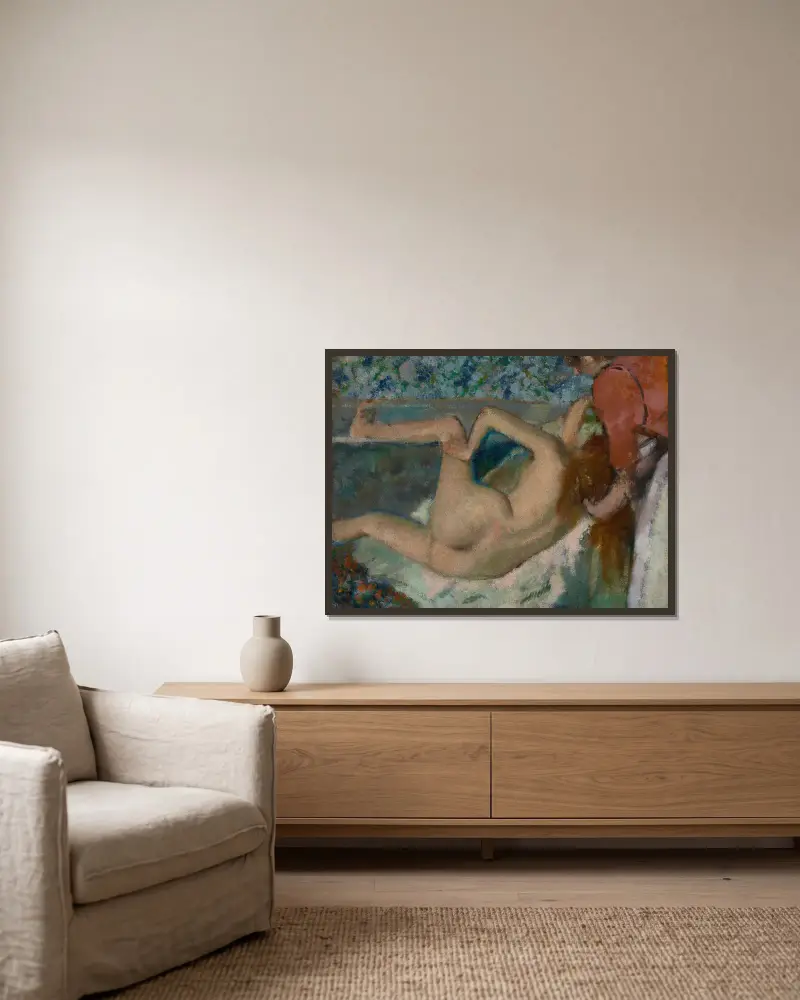 Po kąpieli – nr 1, Edgar Degas w ramie na ścianie