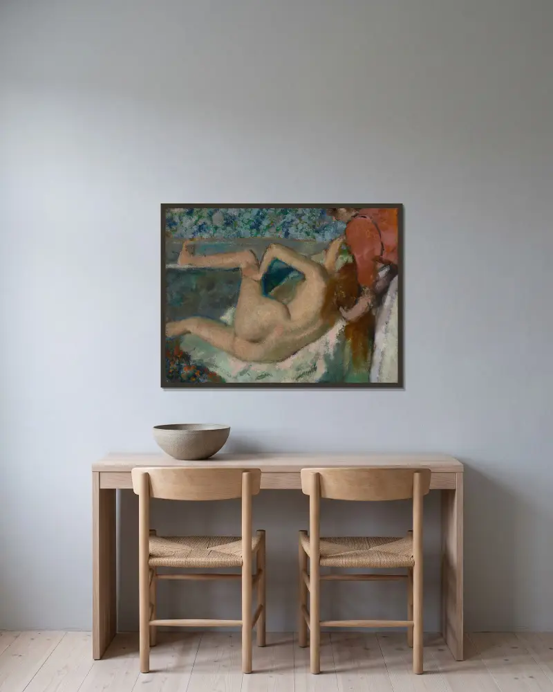 Po kąpieli – nr 1, Edgar Degas w ramie na ścianie