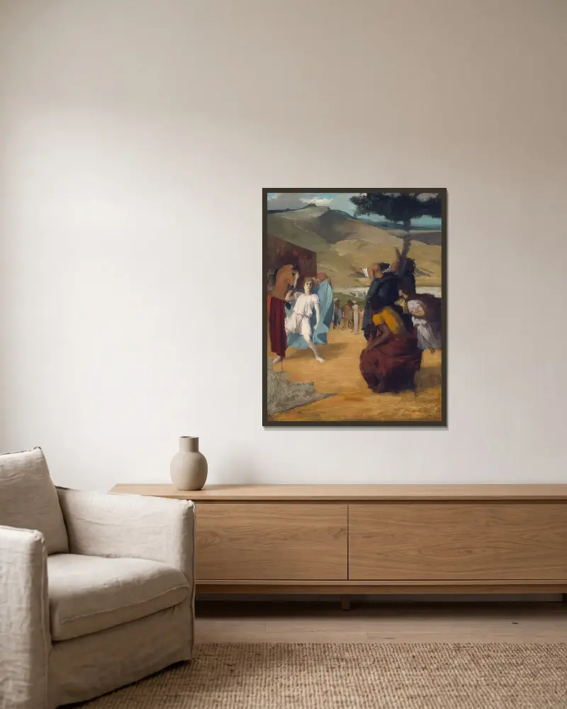 Alexandr a Bucephalus, Edgar Degas v rámu na stěně