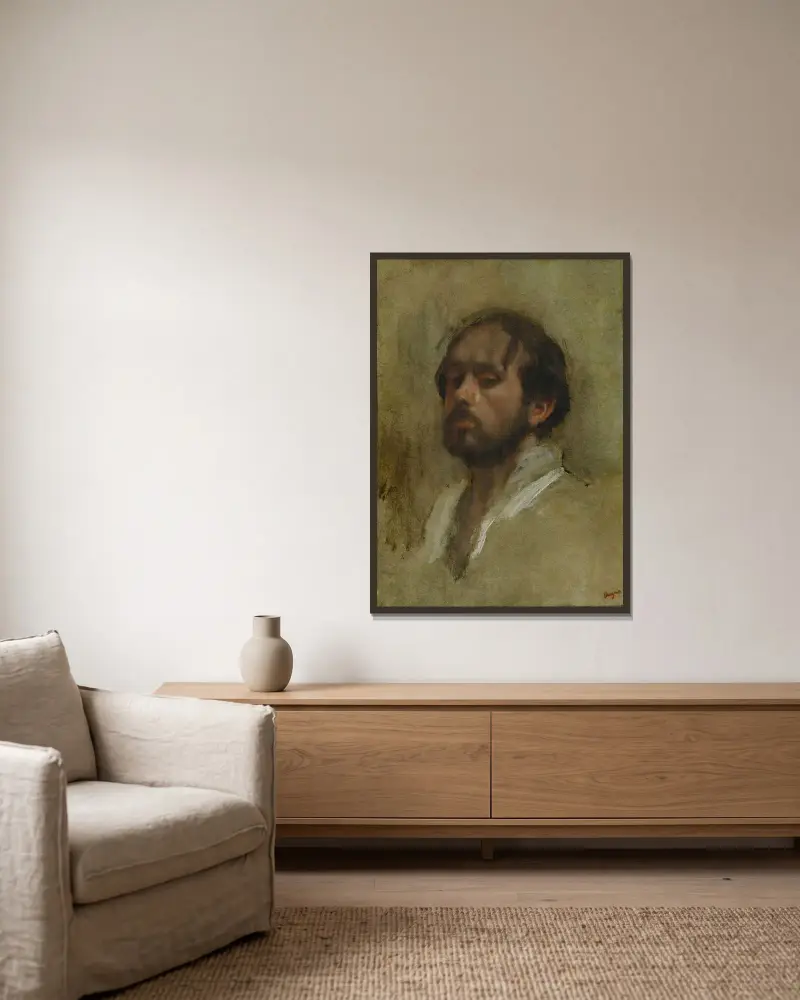 Autoportrét, 1862, Edgar Degas v rámu na stěně