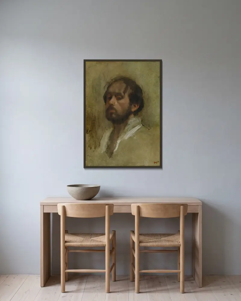 Autoportrét, 1862, Edgar Degas v rámu na stěně