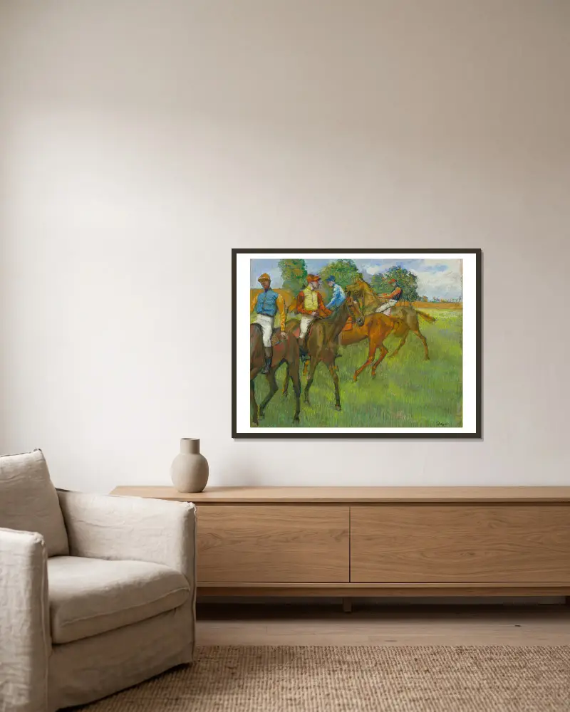 Przed wyścigiem, Edgar Degas w ramie na ścianie