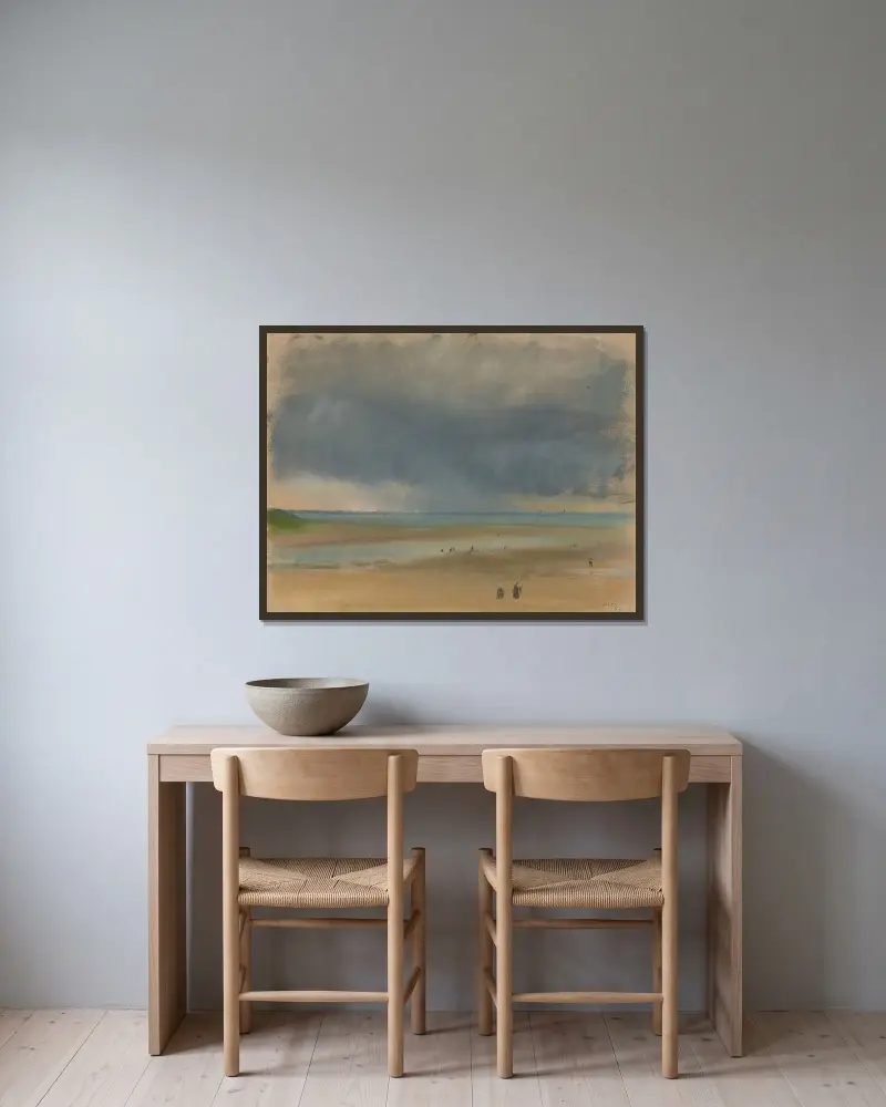 Am Meer von Edgar Degas gerahmt an einer Wand