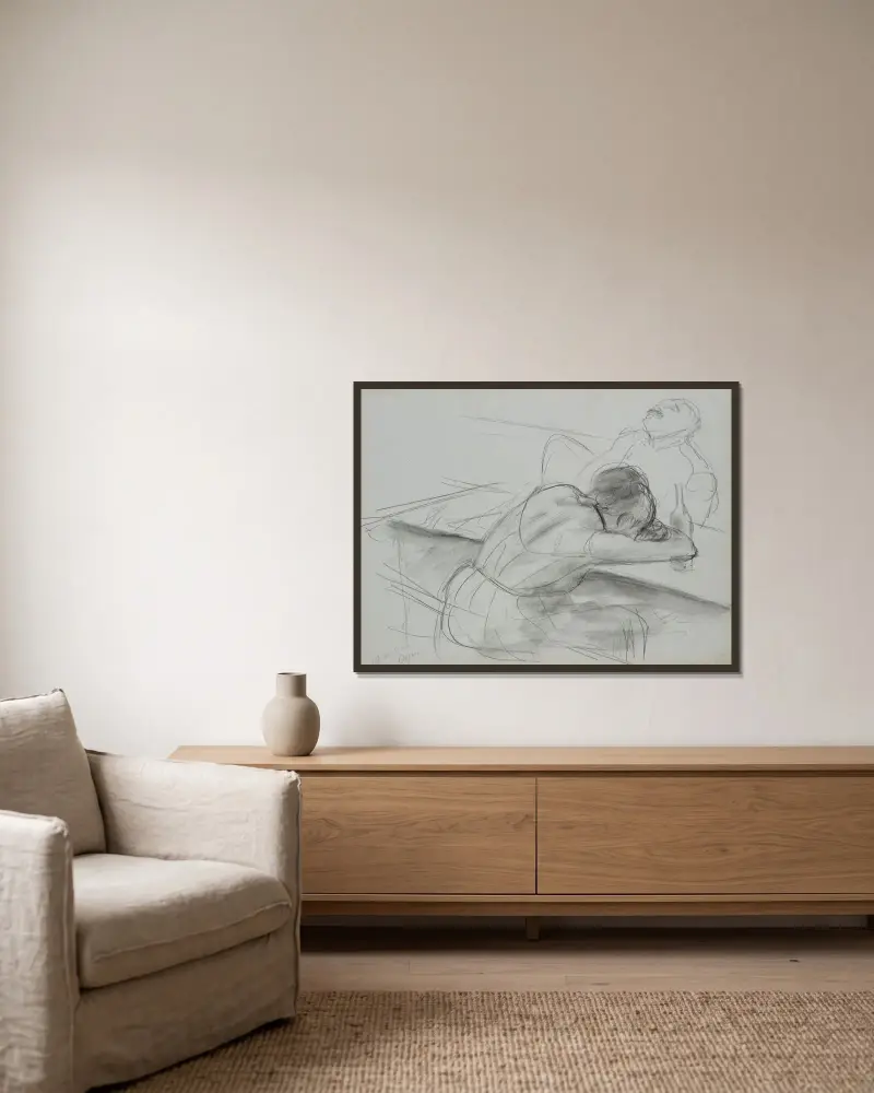 Bordellszene, 1877 – Nr. 6 von Edgar Degas gerahmt an einer Wand