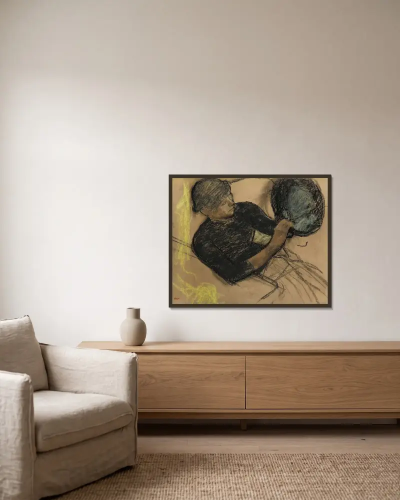 U modystki, Edgar Degas w ramie na ścianie