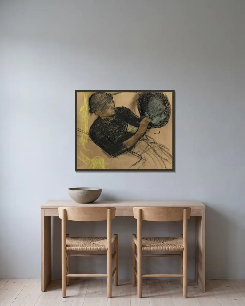 U modystki, Edgar Degas w ramie na ścianie