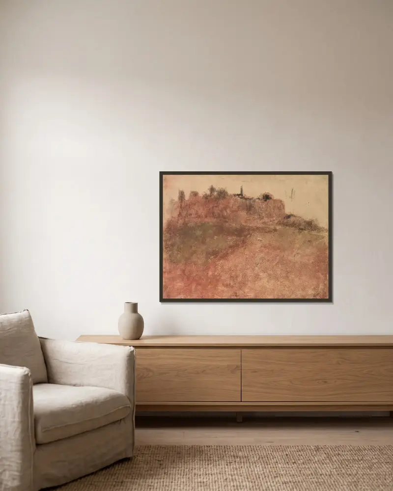 Estérel-Dorf von Edgar Degas gerahmt an einer Wand