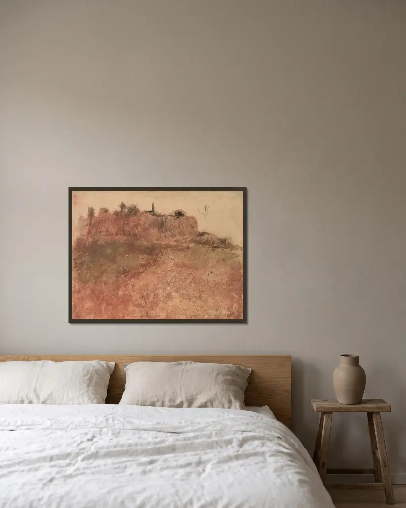 Estérel-Dorf von Edgar Degas gerahmt an einer Wand