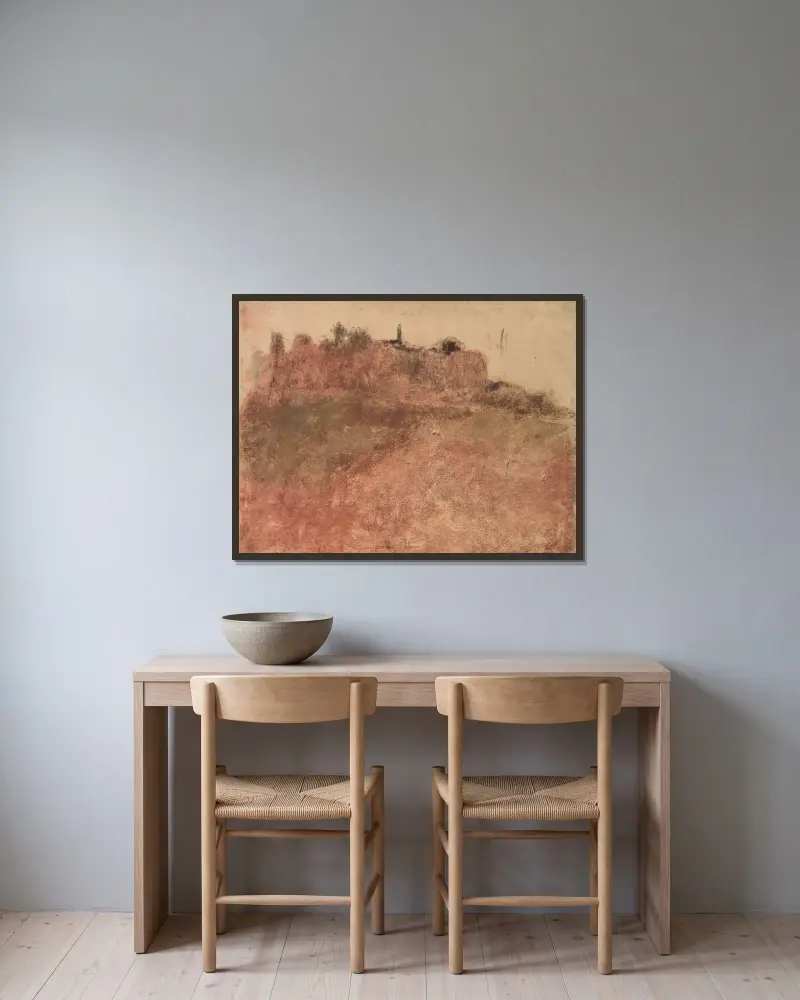 Estérel-Dorf von Edgar Degas gerahmt an einer Wand