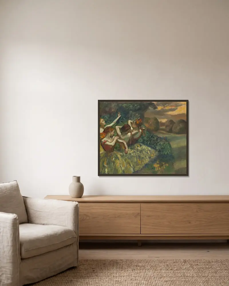 Čtyři tanečnice, Edgar Degas v rámu na stěně