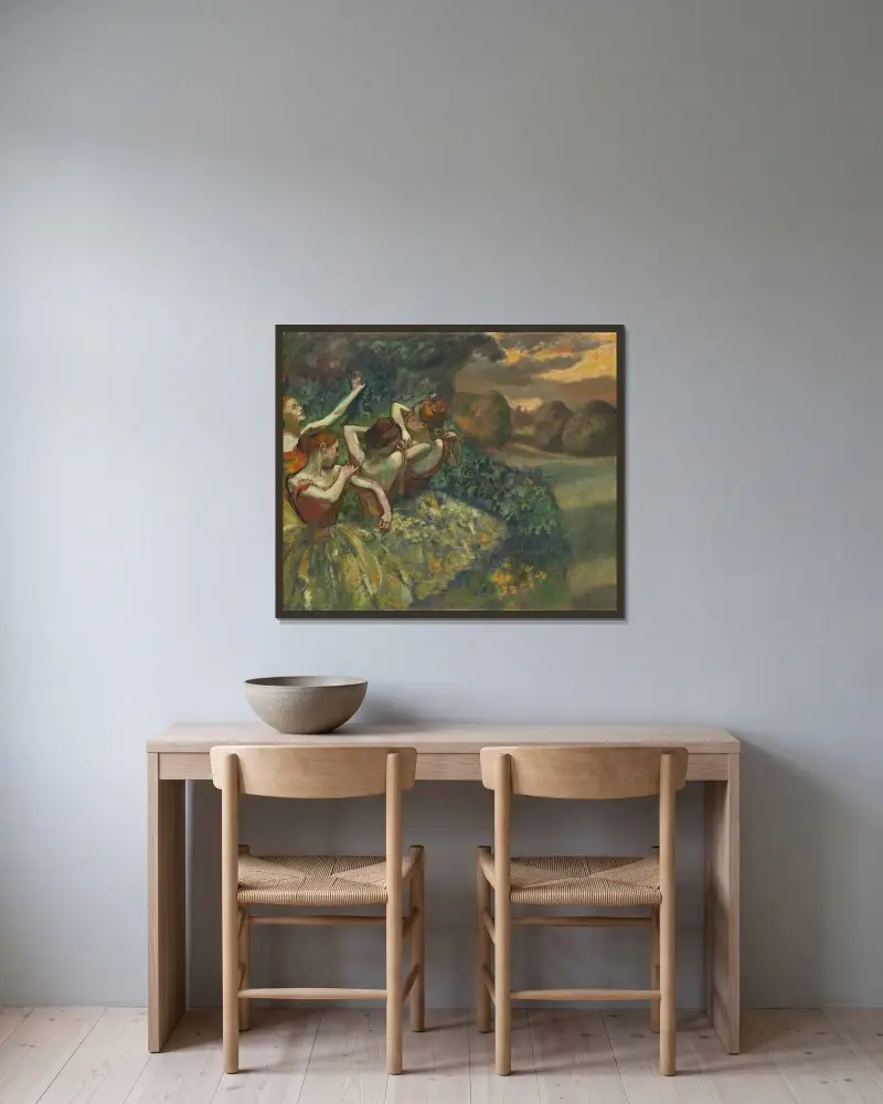 Čtyři tanečnice, Edgar Degas v rámu na stěně