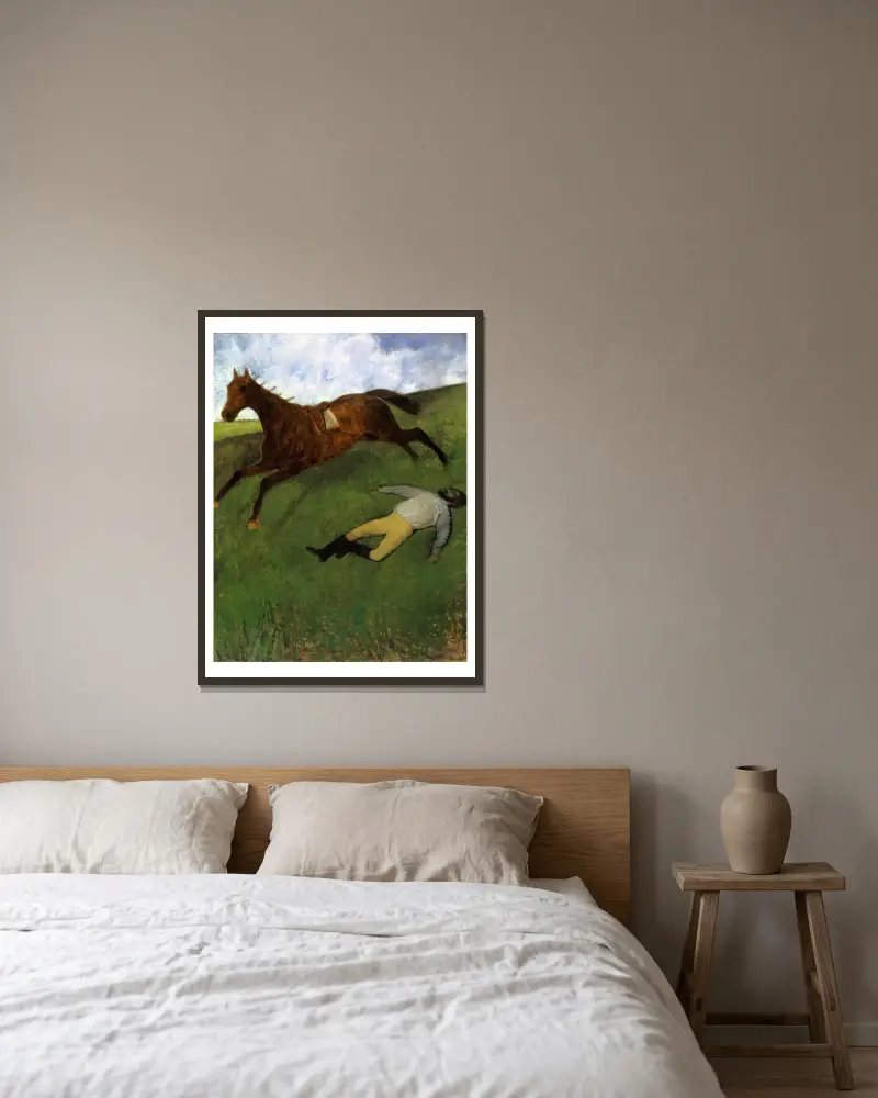 Verletzter Jockey, 1896 – Nr. 1 von Edgar Degas gerahmt an einer Wand