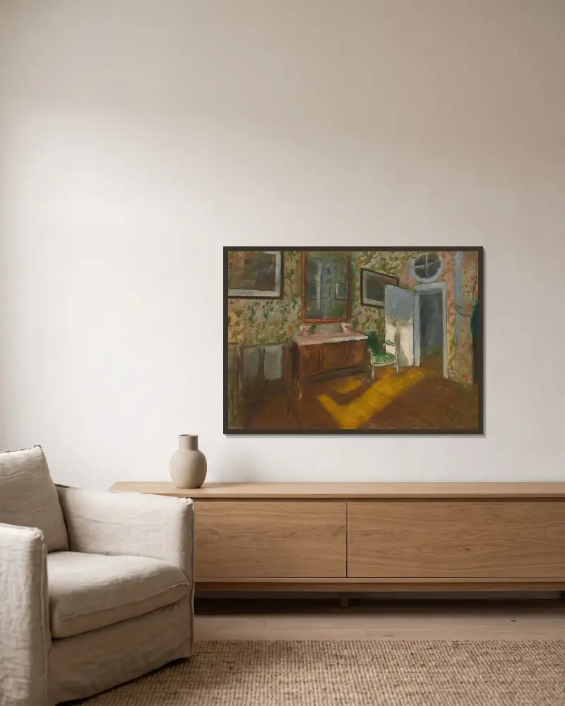 Interiér, 1892, Edgar Degas v rámu na stěně