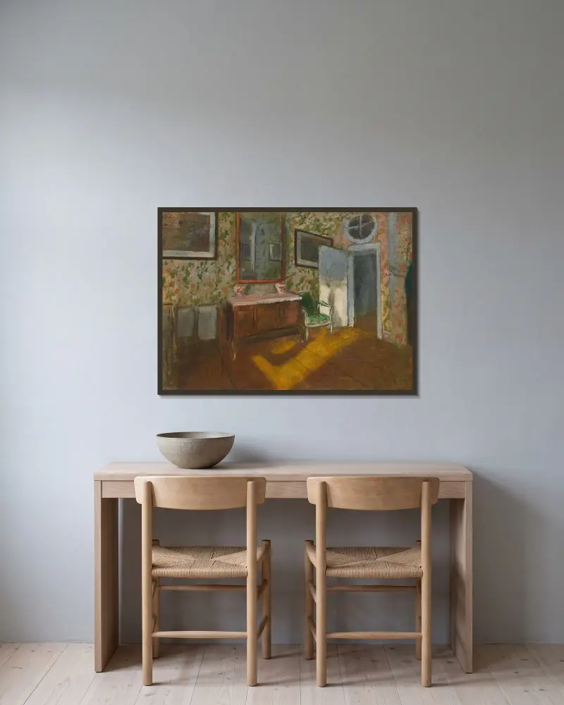 Interiér, 1892, Edgar Degas v rámu na stěně