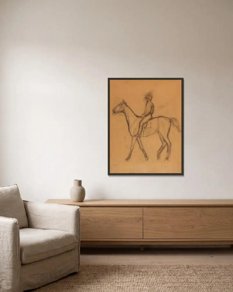Dżokej na koniu, Edgar Degas w ramie na ścianie