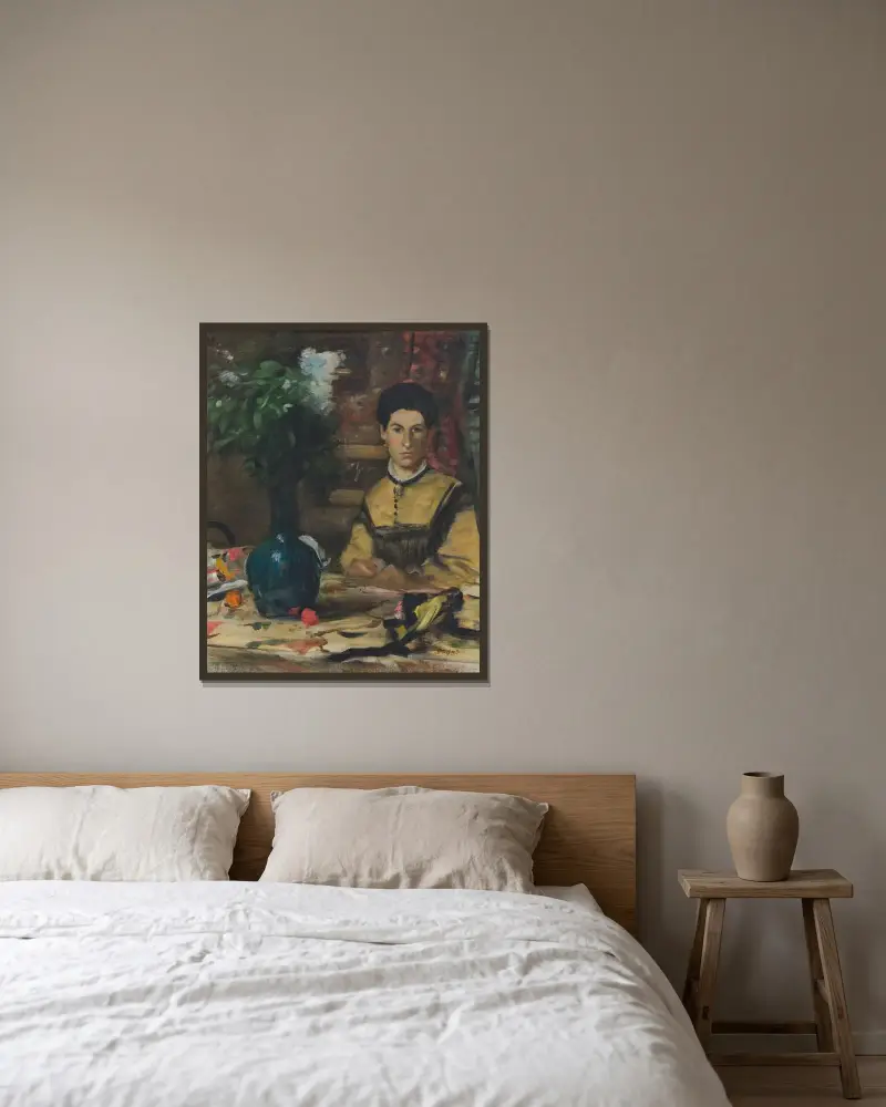 Madame de Rutté von Edgar Degas gerahmt an einer Wand