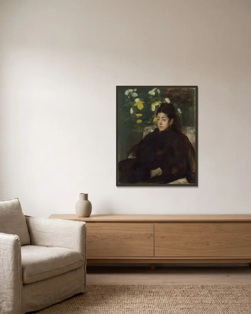 Mademoiselle Malo av Edgar Degas inramad på en vägg