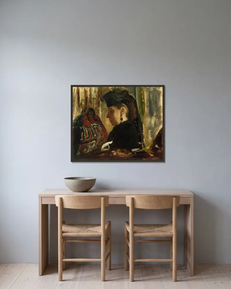 Marie Dihau (1843–1935) von Edgar Degas gerahmt an einer Wand