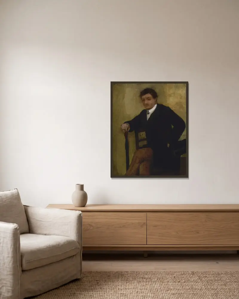 Portret siedzącego mężczyzny, Edgar Degas w ramie na ścianie