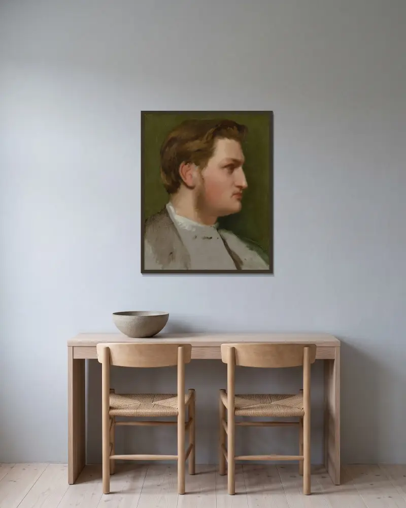Portrait of Paul Valpinçon av Edgar Degas inramad på en vägg