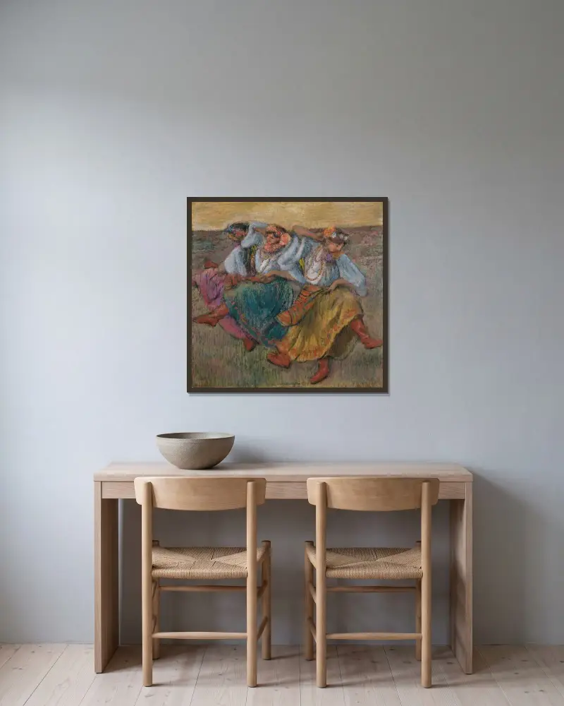 Ruští tanečníci, Edgar Degas v rámu na stěně