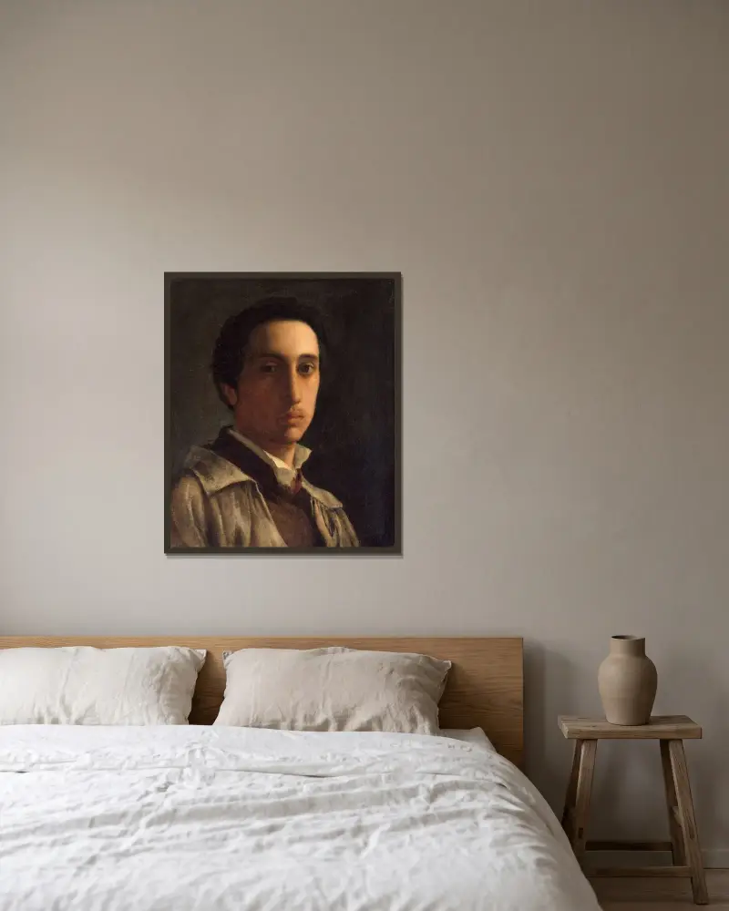 Selbstporträt, 1855 – Nr. 2 von Edgar Degas gerahmt an einer Wand