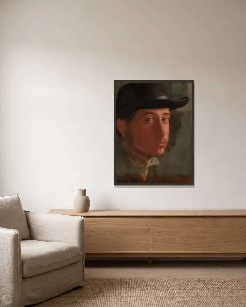 Autoportrét, – Nr. 1, Edgar Degas v rámu na stěně
