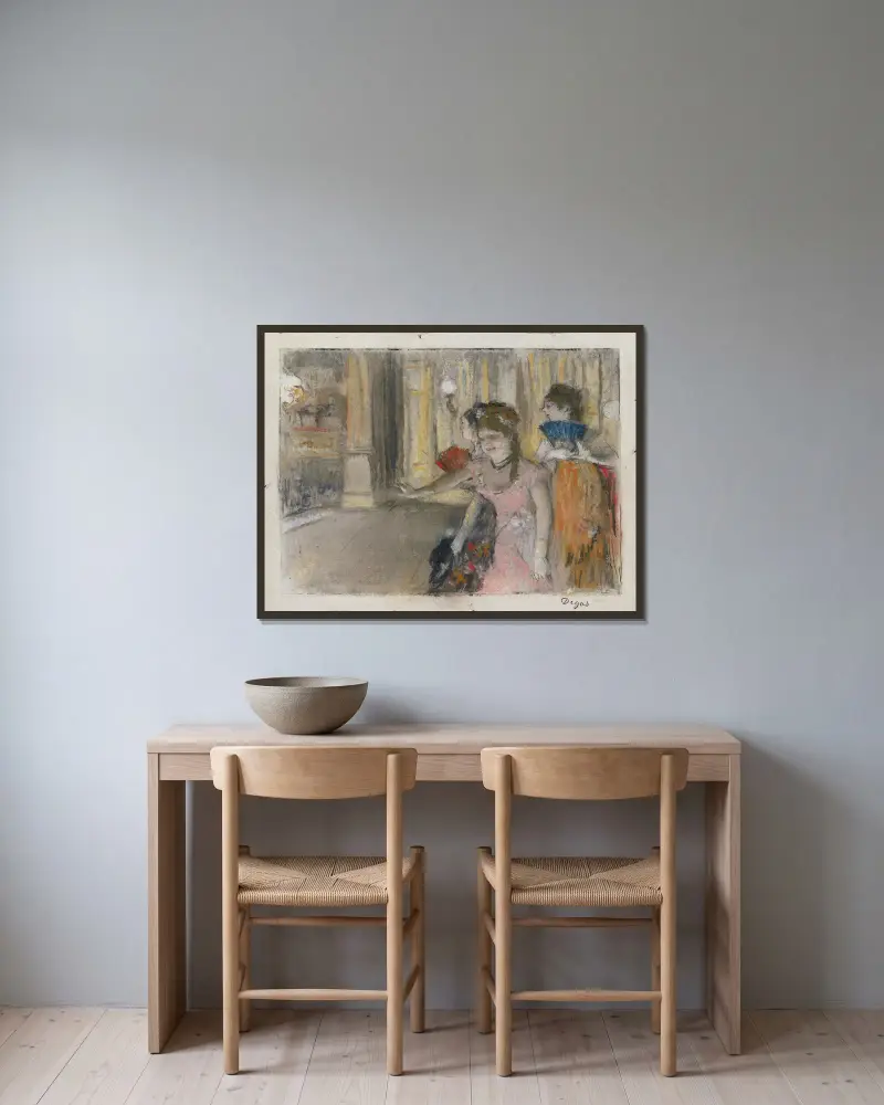 Śpiewacy na scenie, Edgar Degas w ramie na ścianie