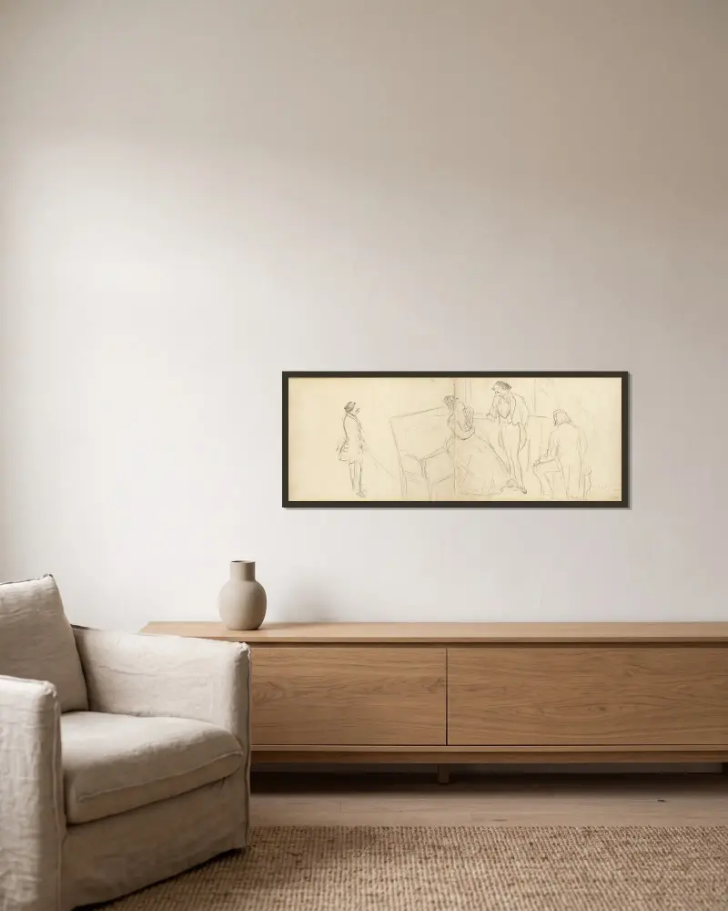 Večerní zábava, Edgar Degas v rámu na stěně
