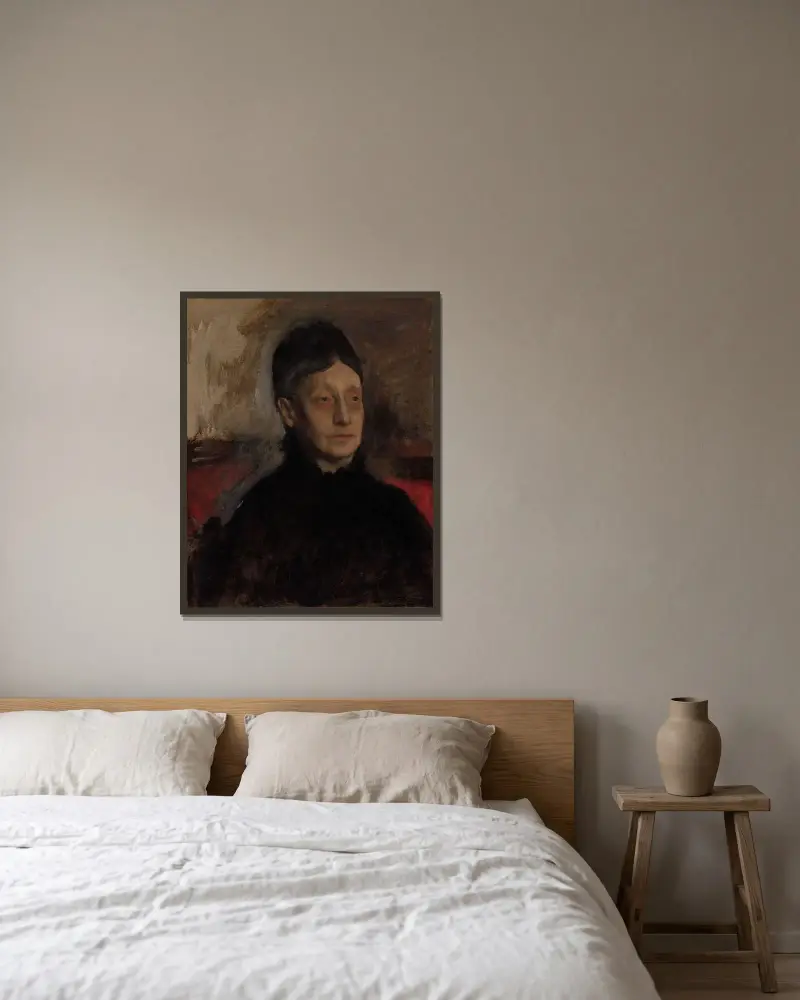 Stefanina Primicile Carafa, markisinna av Cicerale och hertiginna av Montejasi av Edgar Degas inramad på en vägg