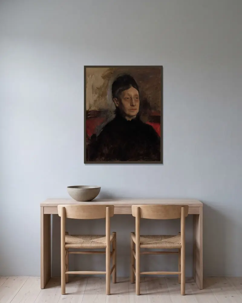Stefanina Primicile Carafa, markisinna av Cicerale och hertiginna av Montejasi av Edgar Degas inramad på en vägg