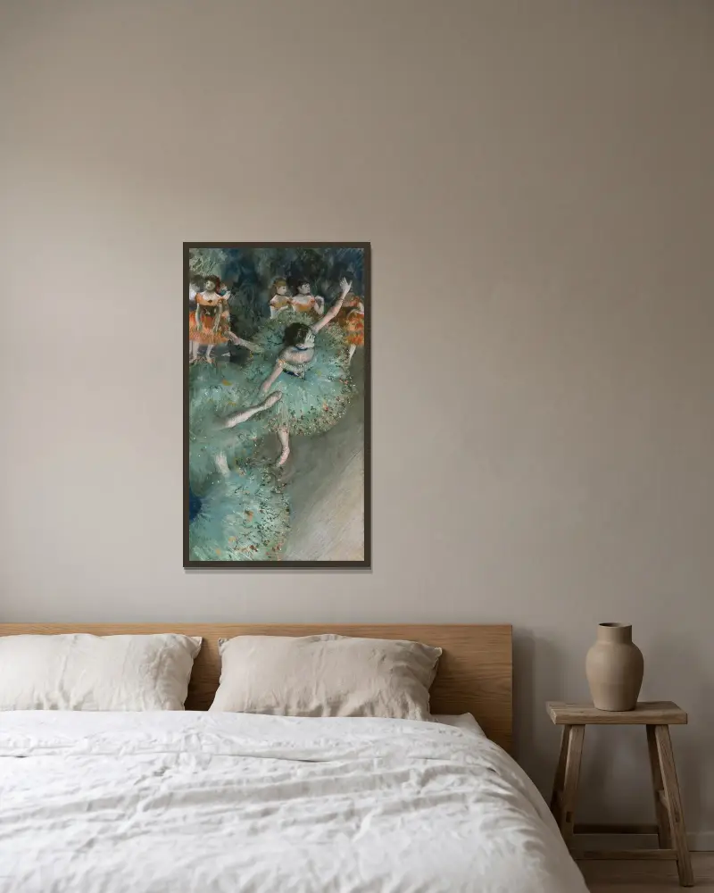 Tańcząca baletnica (Baletnica w zieleni), Edgar Degas w ramie na ścianie