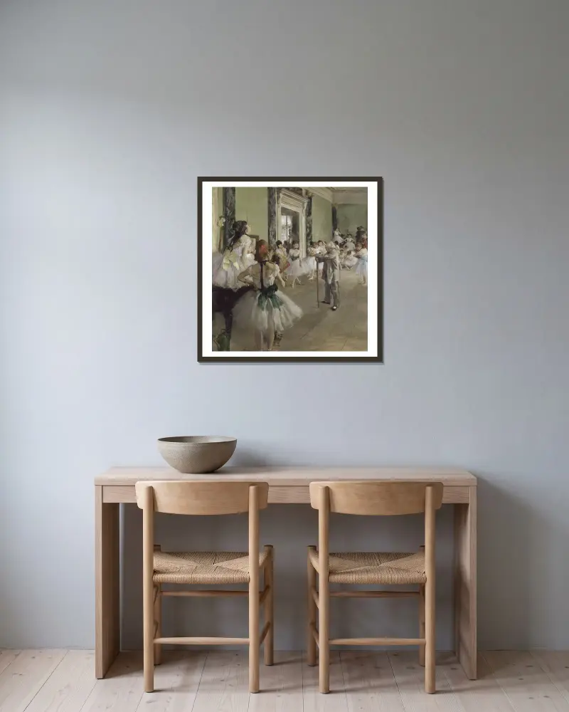 Taneční hodina, Edgar Degas v rámu na stěně
