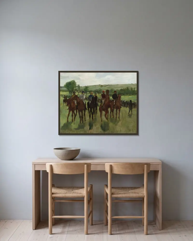 Jezdci, Edgar Degas v rámu na stěně