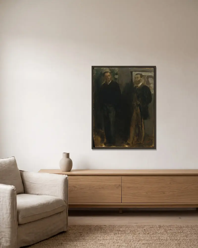Zwei Männer von Edgar Degas gerahmt an einer Wand