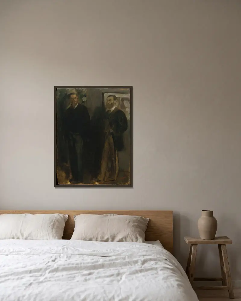 Zwei Männer von Edgar Degas gerahmt an einer Wand