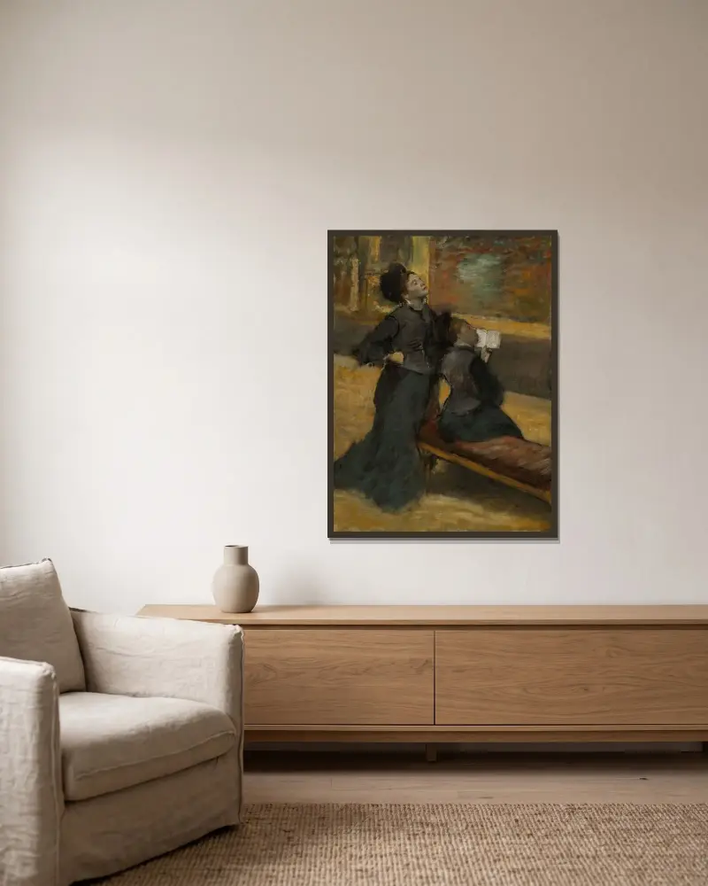 Museumsbesuch von Edgar Degas gerahmt an einer Wand