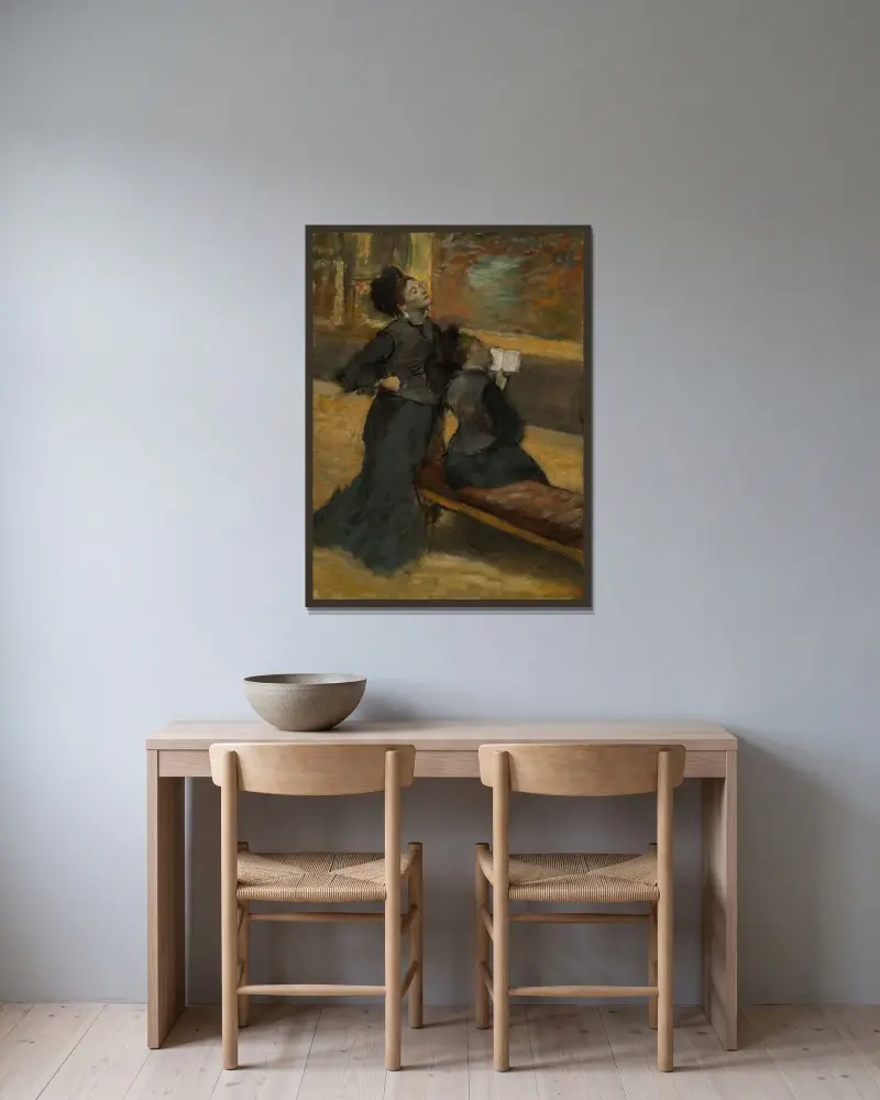 Museumsbesuch von Edgar Degas gerahmt an einer Wand