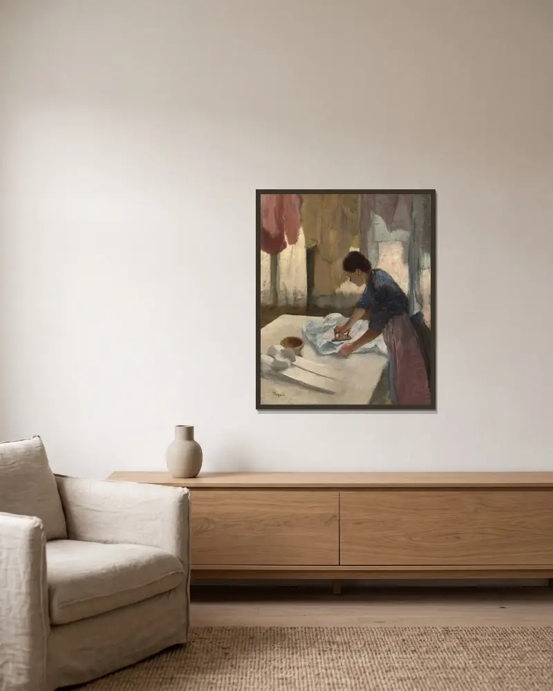 Kobieta prasująca, Edgar Degas w ramie na ścianie