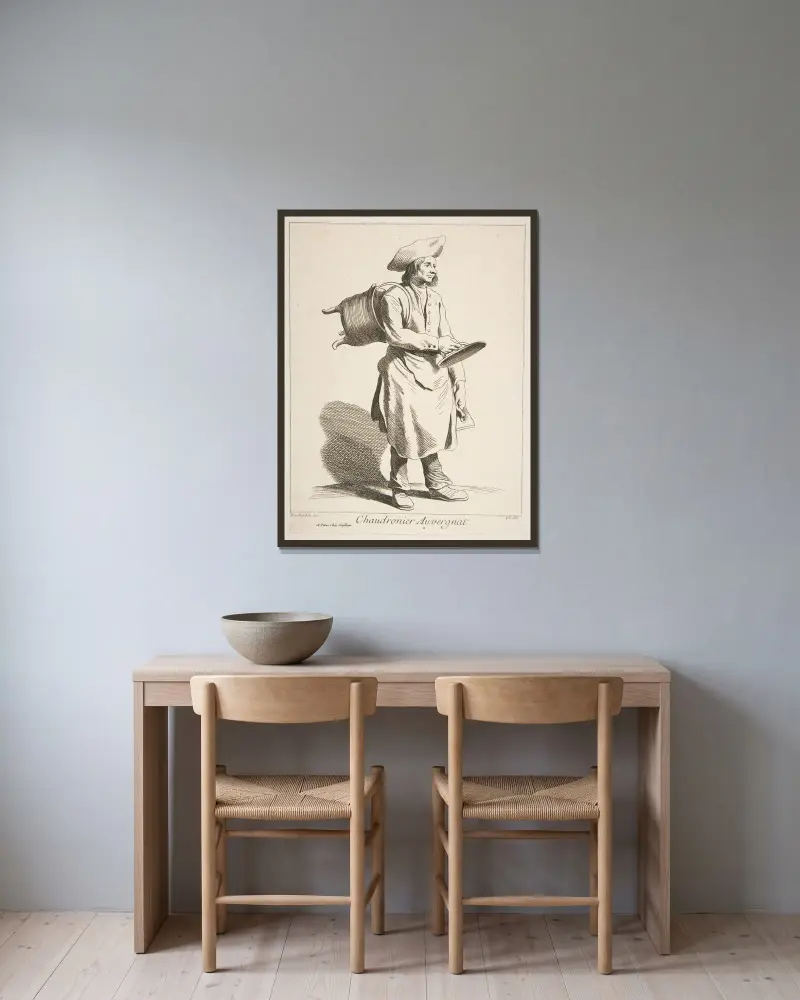 Kopparsmed från Auvergne av Edmé Bouchardon inramad på en vägg