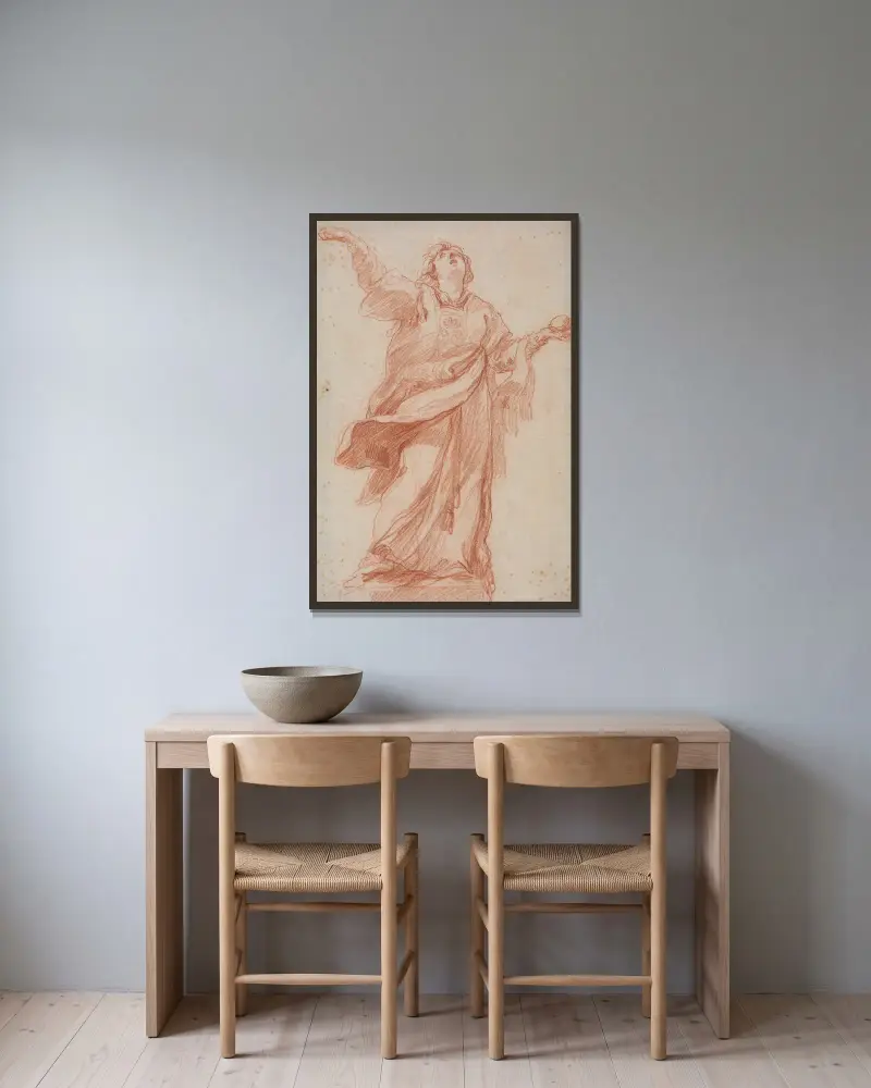 Der heilige Stephan in Ekstase von Edmé Bouchardon gerahmt an einer Wand