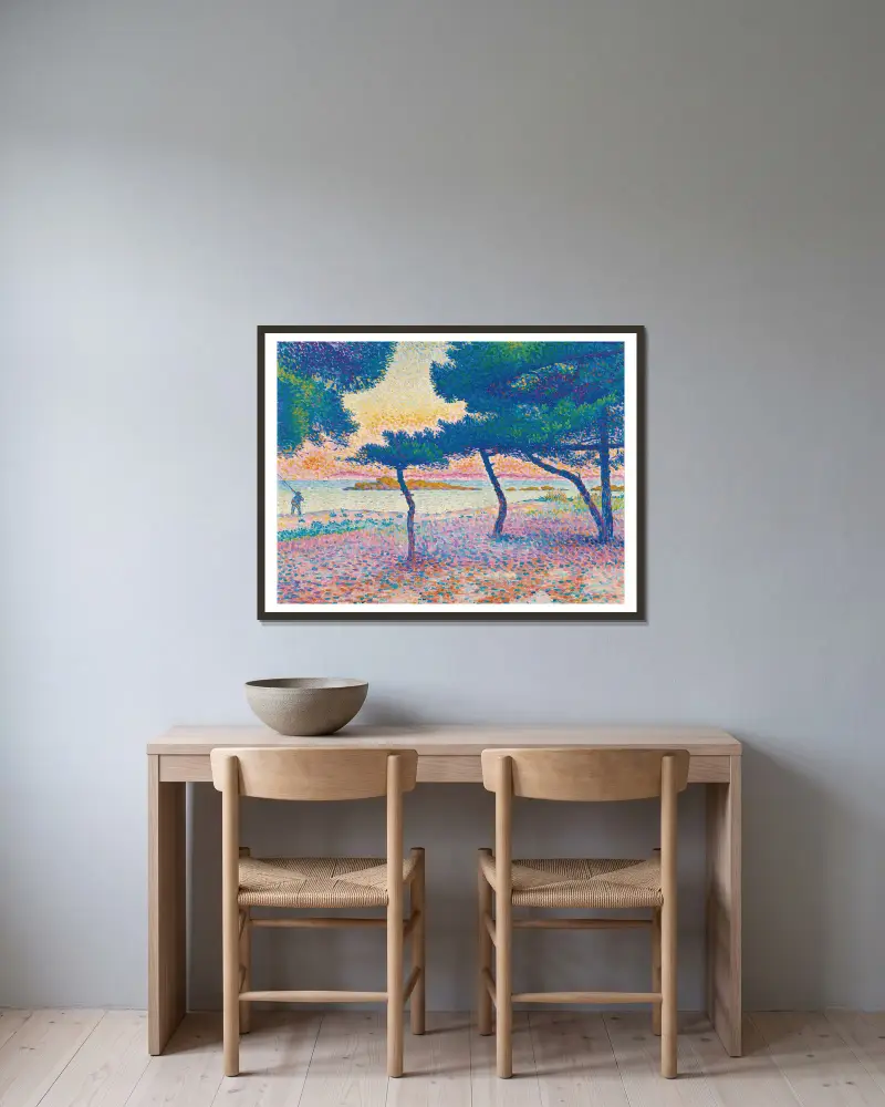 Pláž v Saint-Clair, Henri-Edmond Cross v rámu na stěně