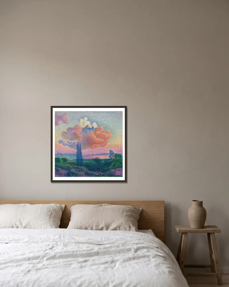 Růžový oblak, Henri-Edmond Cross v rámu na stěně