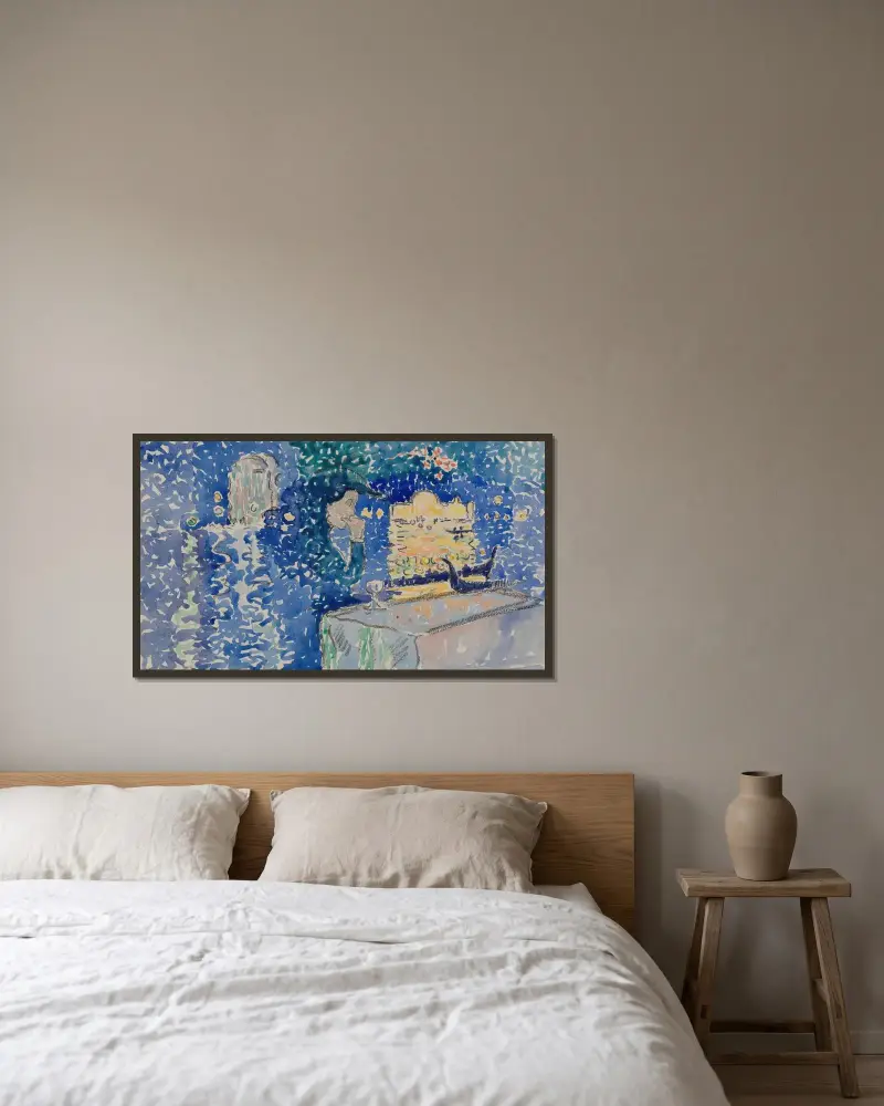 Venedig; die Festnacht des Erlösers von Henri-Edmond Cross gerahmt an einer Wand
