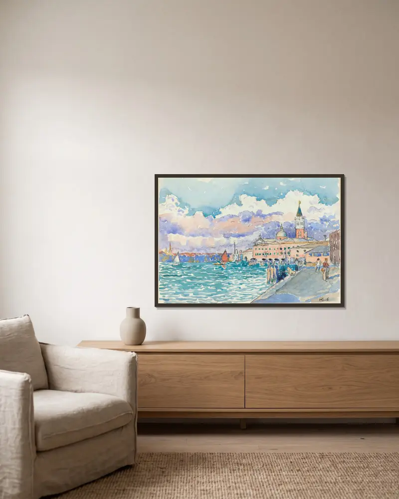 Venedig von Henri-Edmond Cross gerahmt an einer Wand