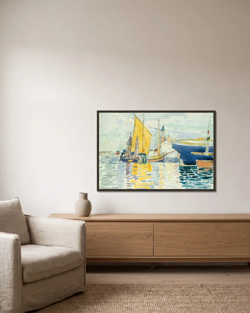 Venedig – Giudecca von Henri-Edmond Cross gerahmt an einer Wand