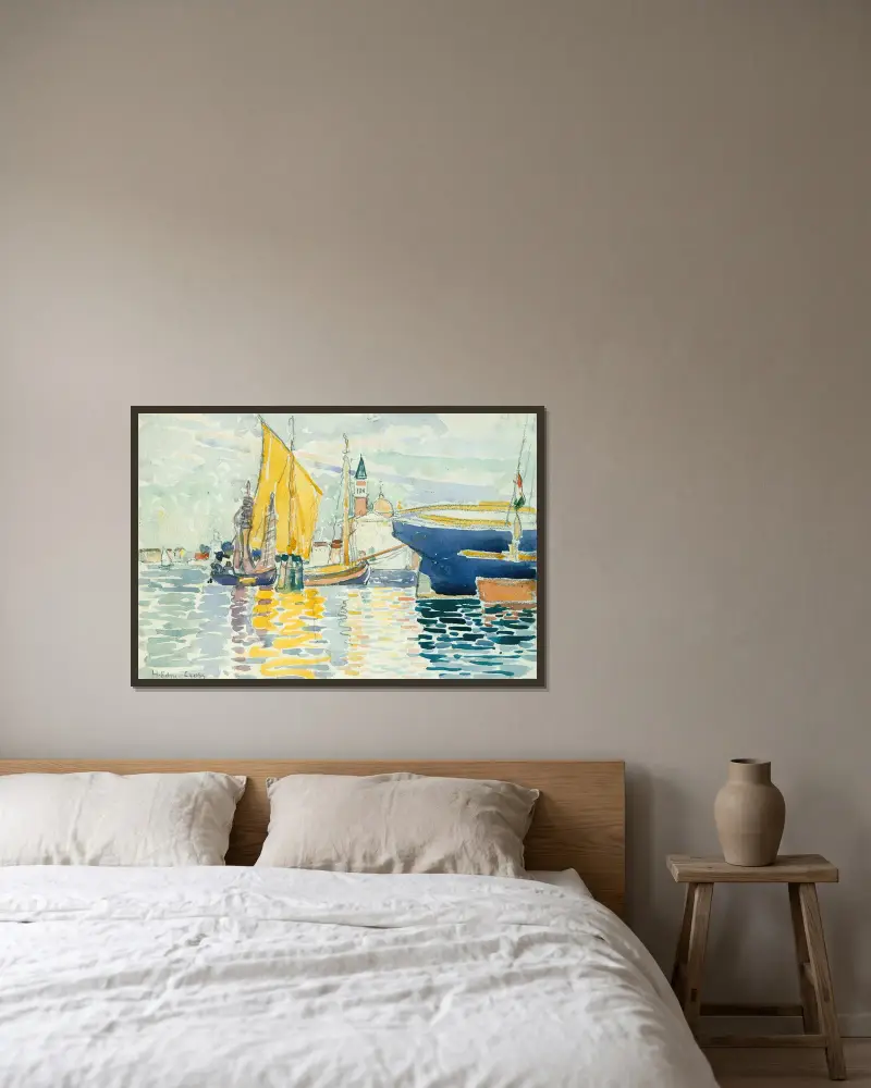 Venedig – Giudecca von Henri-Edmond Cross gerahmt an einer Wand