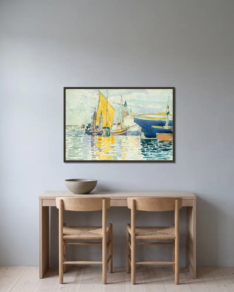 Venedig – Giudecca von Henri-Edmond Cross gerahmt an einer Wand